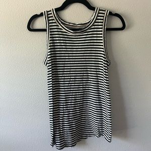 Current/Elliott navy and white striped muscle tank with open back